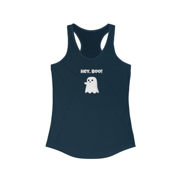 Hey, Boo Ghost Funny Halloween Women's Ideal Racerback Tank