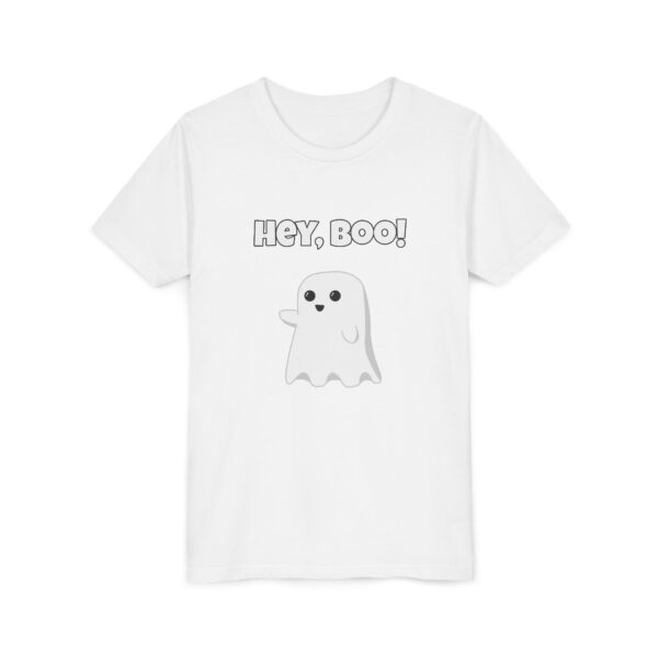 Halloween Shirt Cute Ghost 'Hey Boo' Youth Tee - Image 8