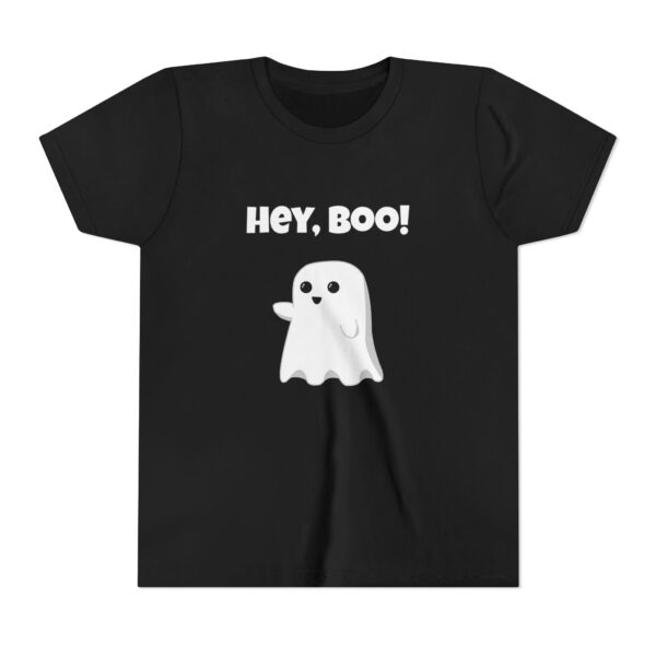 Halloween Shirt Cute Ghost 'Hey Boo' Youth Tee - Image 10