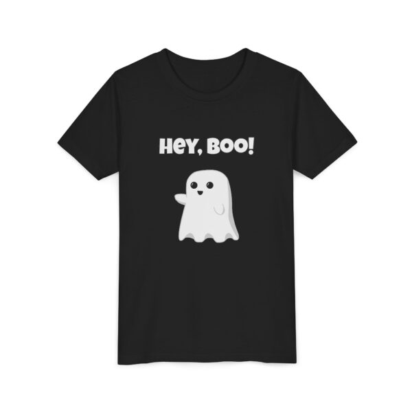 Halloween Shirt Cute Ghost 'Hey Boo' Youth Tee - Image 12